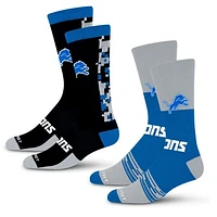 Unisex For Bare Feet Detroit Lions Double Duo 2-Pack Crew Socks