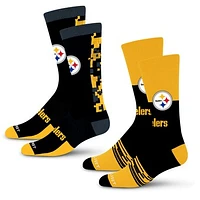 Unisex For Bare Feet Pittsburgh Steelers Double Duo 2-Pack Crew Socks