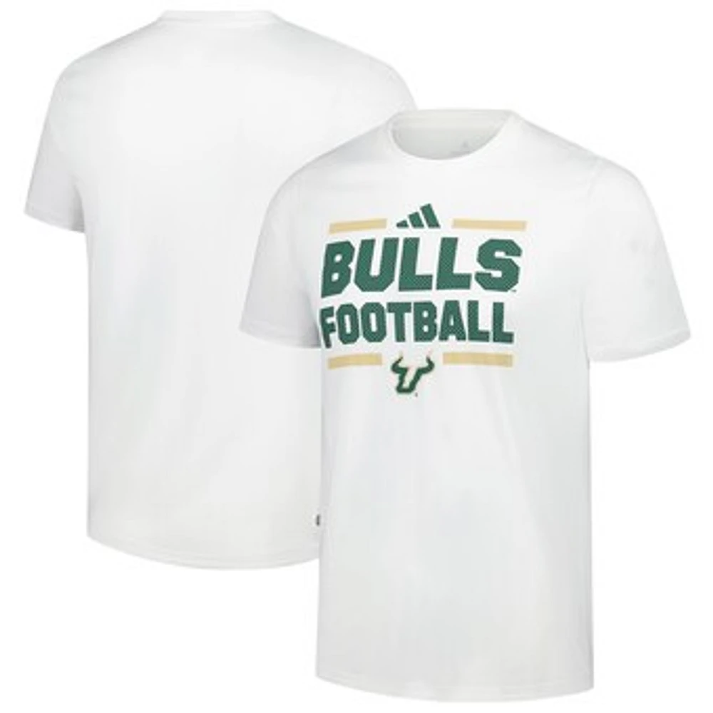 Men's adidas White South Florida Bulls Football T-Shirt