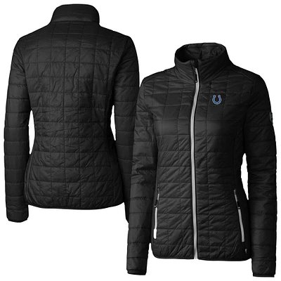 Women's Cutter & Buck Black Indianapolis Colts Rainier PrimaLoft Eco Insulated Full-Zip Puffer Jacket