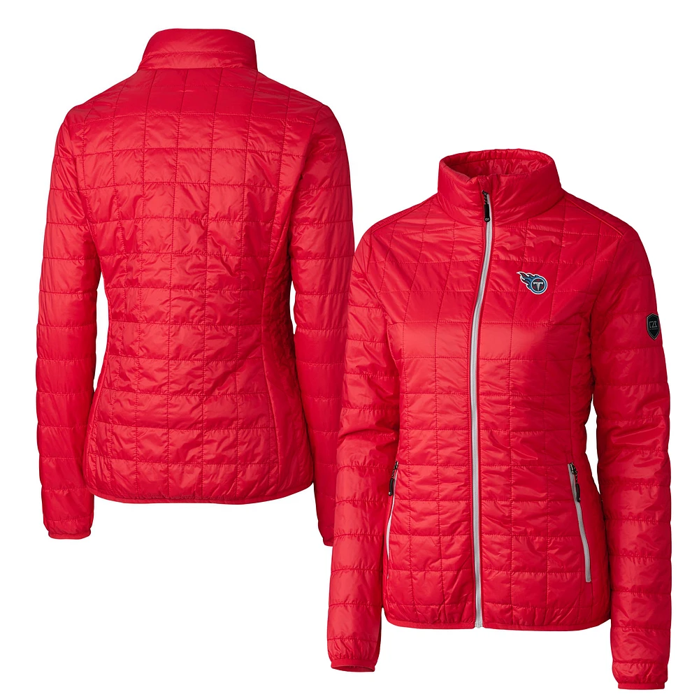 Women's Cutter & Buck Red Tennessee Titans Rainier PrimaLoft Eco Insulated Full-Zip Puffer Jacket