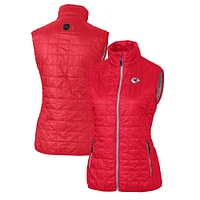Women's Cutter & Buck Red Kansas City Chiefs Rainier PrimaLoft Eco Insulated Full-Zip Puffer Vest