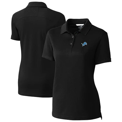 Women's Cutter & Buck Black Detroit Lions DryTec Advantage Tri-Blend Pique Polo