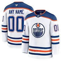 Men's Fanatics White Edmonton Oilers Away Premium Custom Jersey