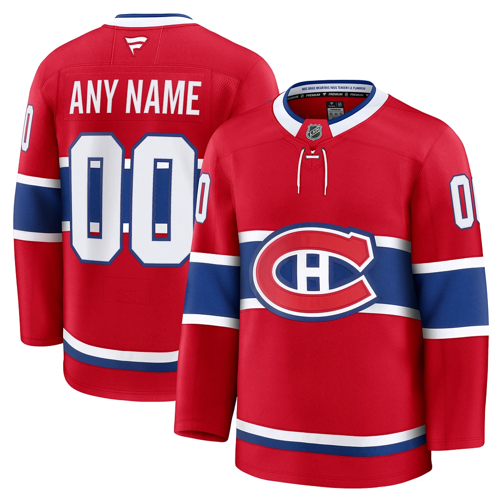 Men's Fanatics Red Montreal Canadiens Home Premium Custom Jersey