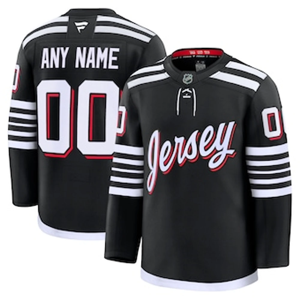 Men's Fanatics Black New Jersey Devils Alternate Premium Custom