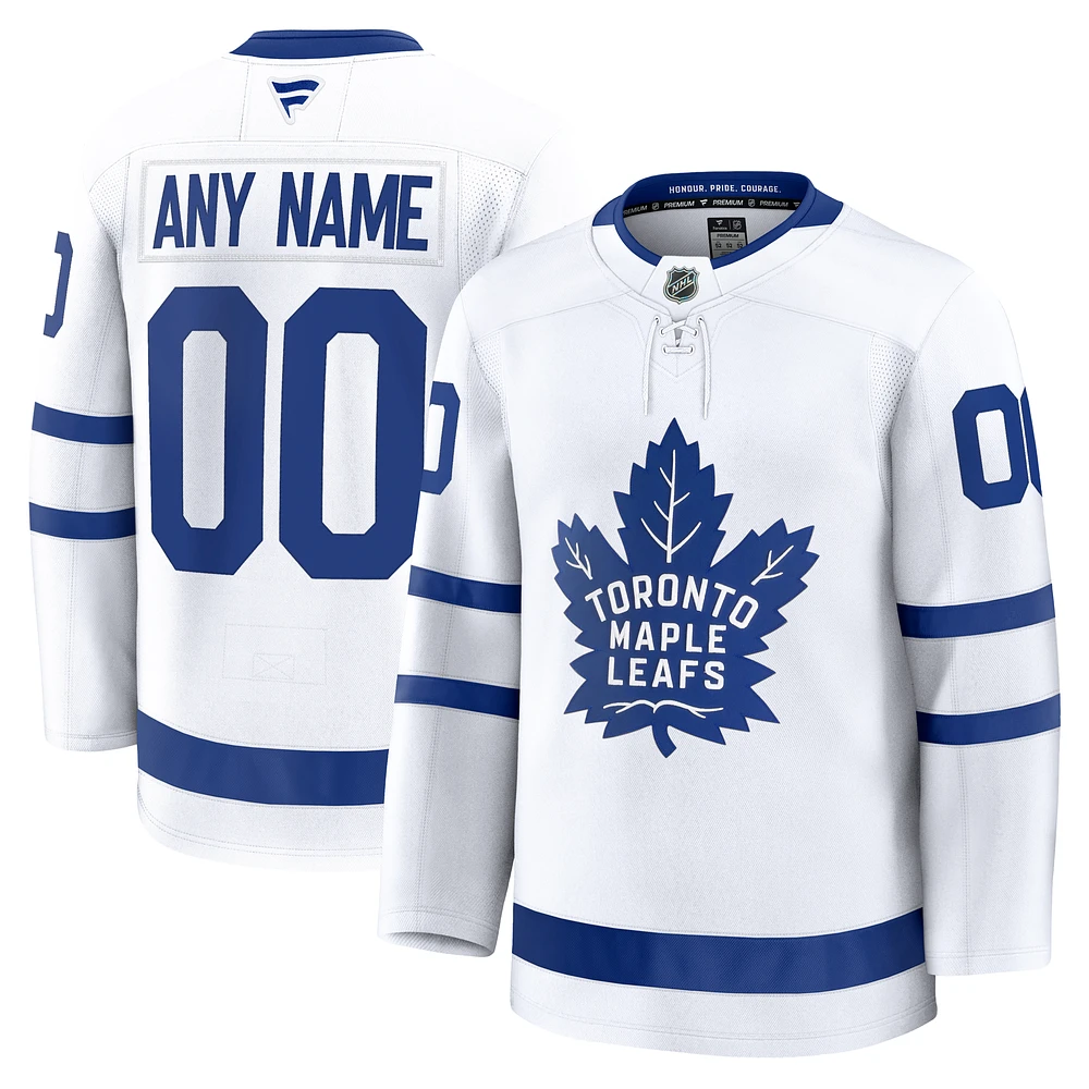 Men's Fanatics White Toronto Maple Leafs Away Premium Custom Jersey