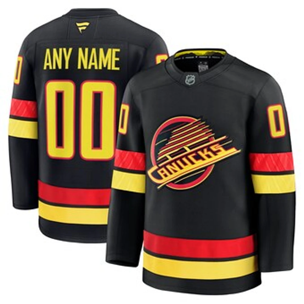 Men's Fanatics Black Vancouver Canucks Alternate Premium Custom Jersey