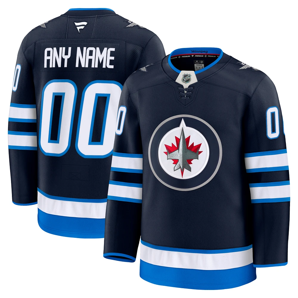 Men's Fanatics Navy Winnipeg Jets Home Premium Custom Jersey