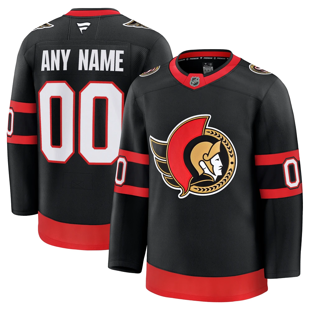 Men's Fanatics Black Ottawa Senators Home Premium Custom Jersey