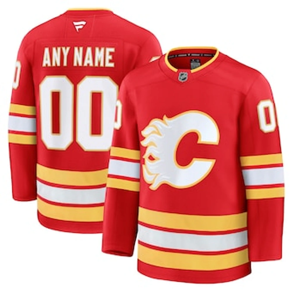 Men's Fanatics Red Calgary Flames Home Premium Custom Jersey