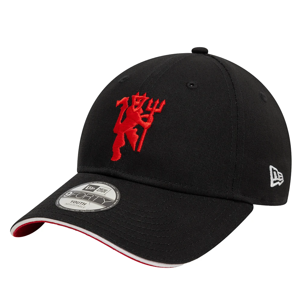 Youth New Era Black Manchester United Flag 9FORTY Adjustable Hat