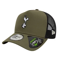 Men's New Era Olive Tottenham Hotspur Trucker Adjustable Hat