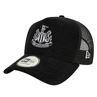 Men's New Era Black Newcastle United Terry Cloth Trucker Adjustable Hat