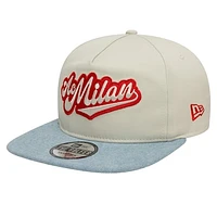 Men's New Era Tan AC Milan Denim Golfer Snapback Hat