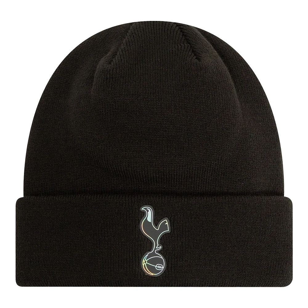 Men's New Era  Black Tottenham Hotspur Iridescent Cuffed Knit Hat