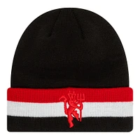 Youth New Era  Black Manchester United Flag Cuffed Knit Hat