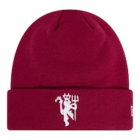 Men's New Era Red Manchester United Seasonal Cuffed Knit Hat