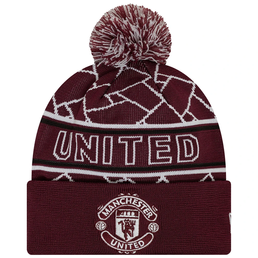 Men's New Era Manchester United Sport Cuffed Knit Hat with Pom