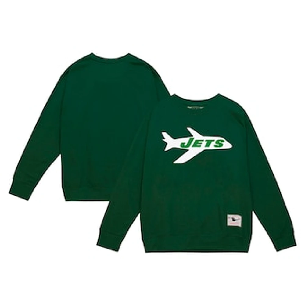 Men's Mitchell & Ness Green New York Jets Basic Fleece Pullover Sweatshirt