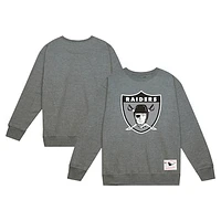 Men's Mitchell & Ness Heather Gray Las Vegas Raiders Basic Fleece Pullover Sweatshirt