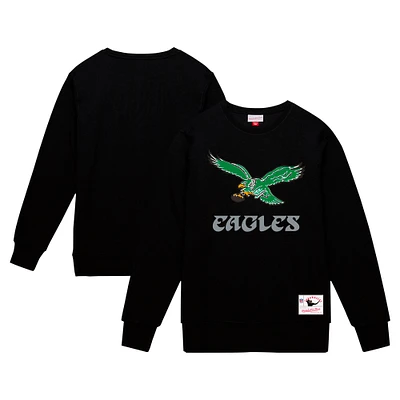 Men's Mitchell & Ness Black Philadelphia Eagles Basic Fleece Pullover Sweatshirt