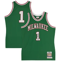 Oscar Robertson Milwaukee Bucks Autographed Mitchell & Ness Green 1970-71 Authentic Jersey - Front Signed