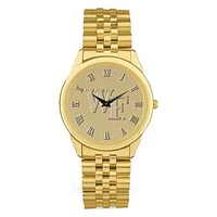 Men's Gold Wake Forest Demon Deacons Medallion Rolled Link Bracelet Wristwatch