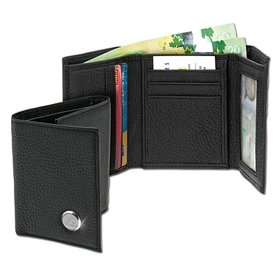 Black Delaware Fightin' Blue Hens Leather Wallet