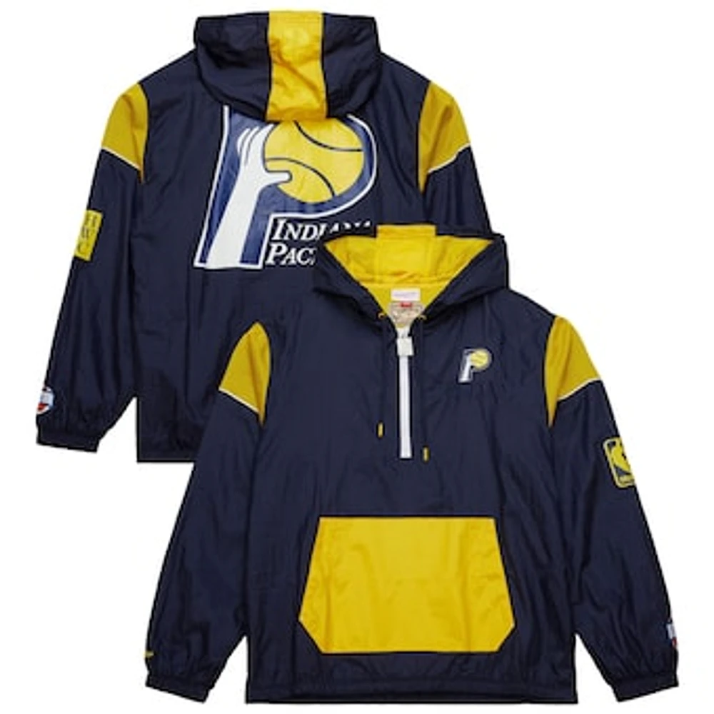 Unisex Mitchell & Ness  Navy Indiana Pacers Hardwood Classics Team OG 3.0 Anorak Half-Zip Windbreaker Jacket