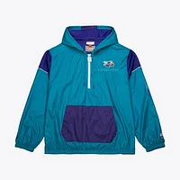 Unisex Mitchell & Ness  Teal Charlotte Hornets Hardwood Classics Team OG 3.0 Anorak Half-Zip Windbreaker Jacket