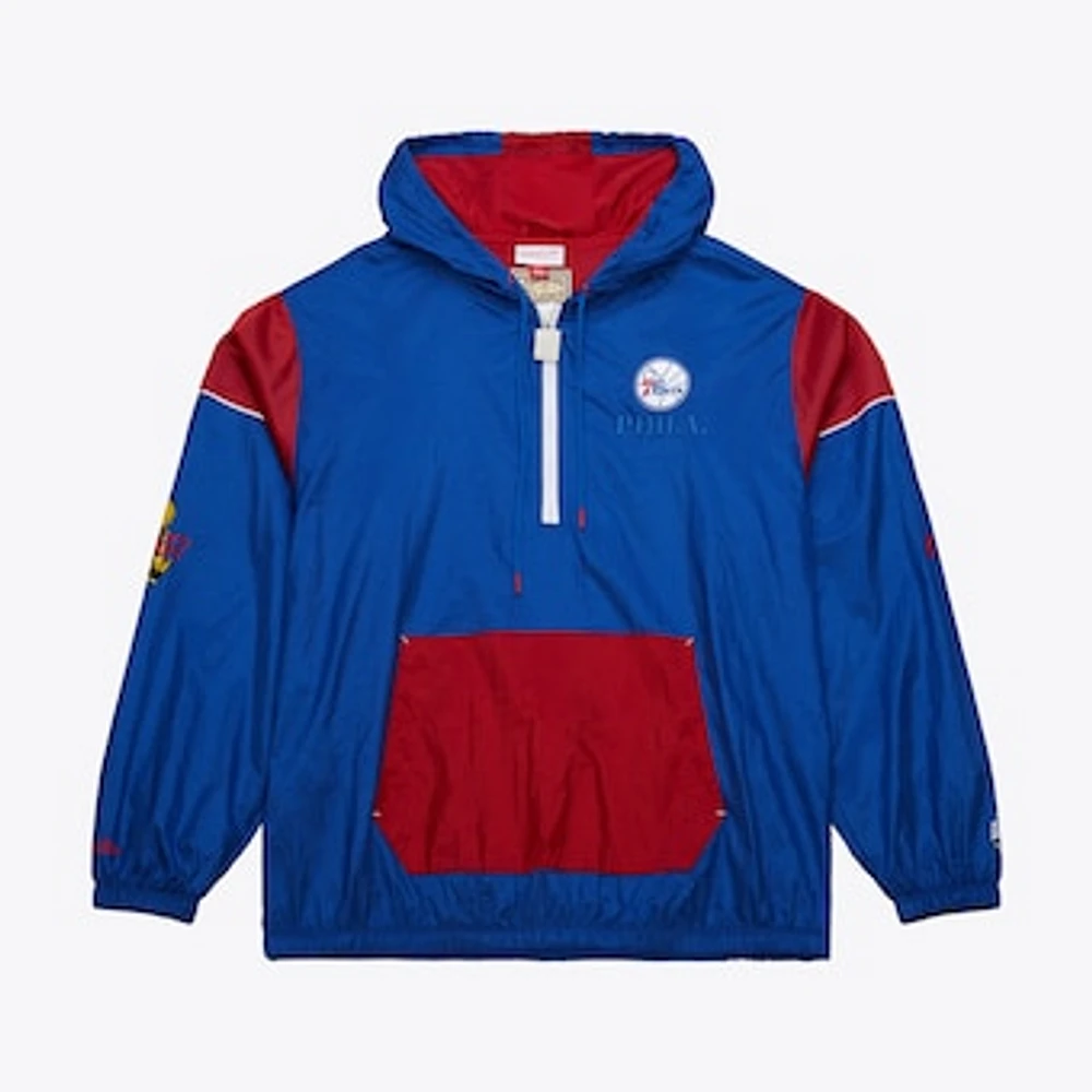 Unisex Mitchell & Ness  Royal Philadelphia 76ers Hardwood Classics Team OG 3.0 Anorak Half-Zip Windbreaker Jacket