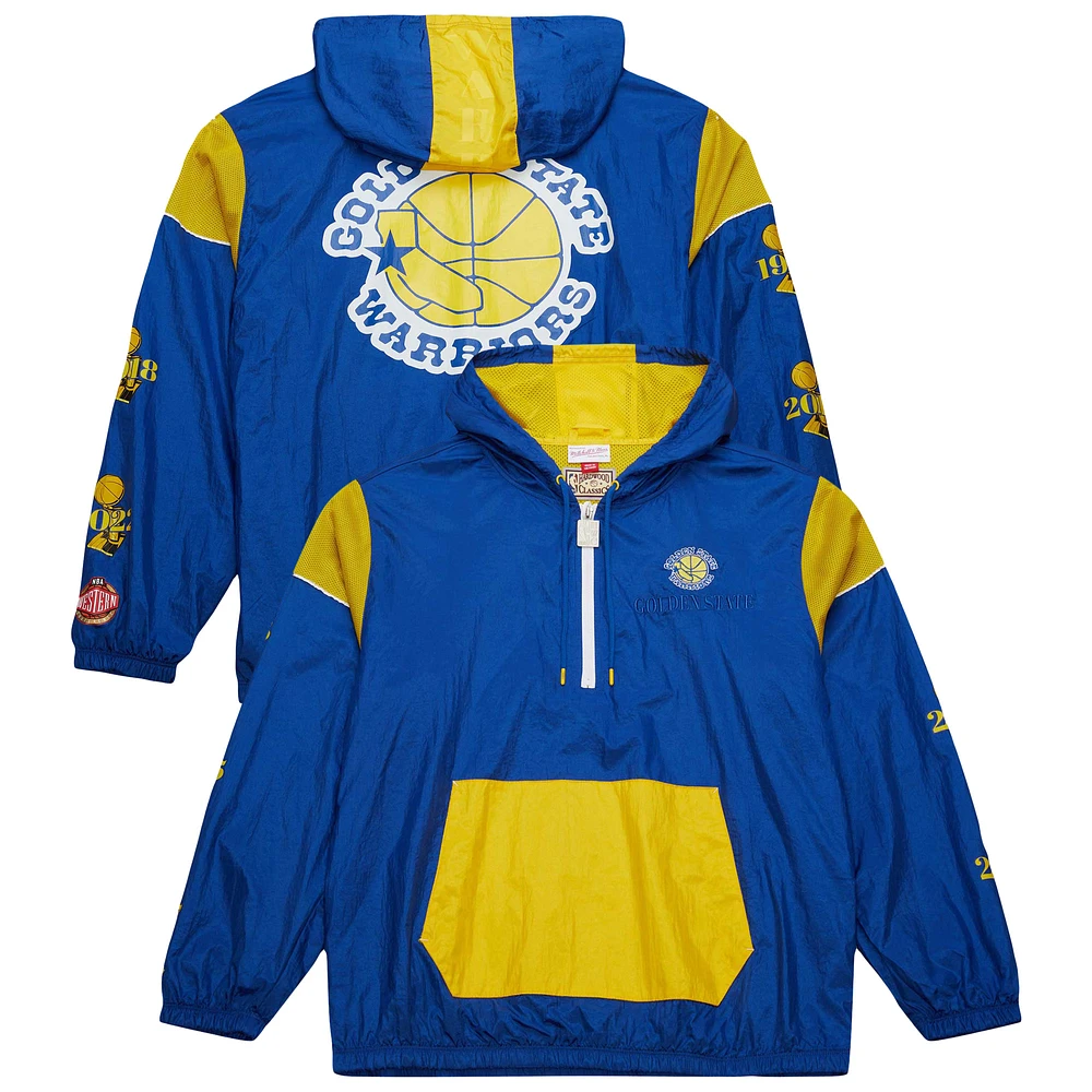 Unisex Mitchell & Ness  Royal Golden State Warriors Hardwood Classics Team OG 3.0 Anorak Half-Zip Windbreaker Jacket