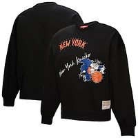 Women's Mitchell & Ness Black New York Knicks Hardwood Classics Home Team Pullover Sweatshirt