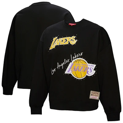 Women's Mitchell & Ness Black Los Angeles Lakers Hardwood Classics Home Team Pullover Sweatshirt