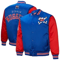 Men's Mitchell & Ness  Royal Denver Nuggets Hardwood Classic Primetime Full-Snap Satin Jacket