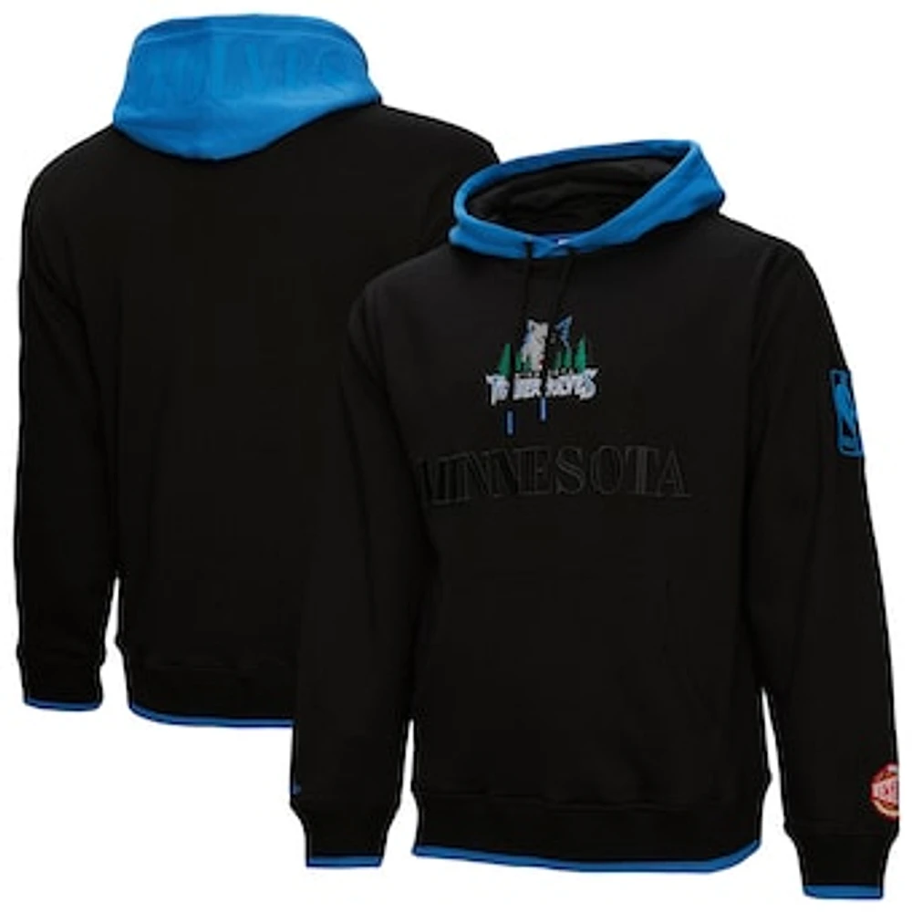 Men's Mitchell & Ness  Black Minnesota Timberwolves Hardwood Classics Team OG 3.0 Pullover Hoodie