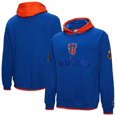 Men's Mitchell & Ness  Royal New York Knicks Hardwood Classics Team OG 3.0 Pullover Hoodie