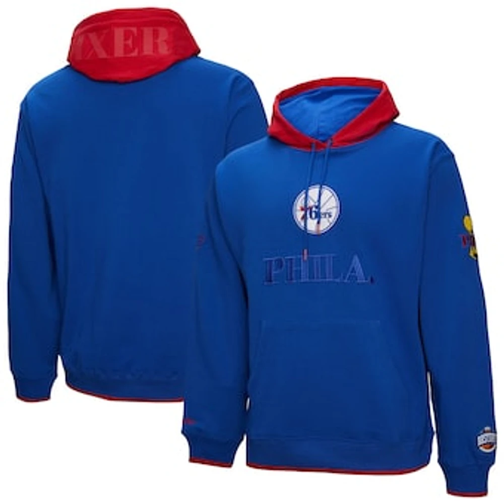 Men's Mitchell & Ness  Royal Philadelphia 76ers Hardwood Classics Team OG 3.0 Pullover Hoodie