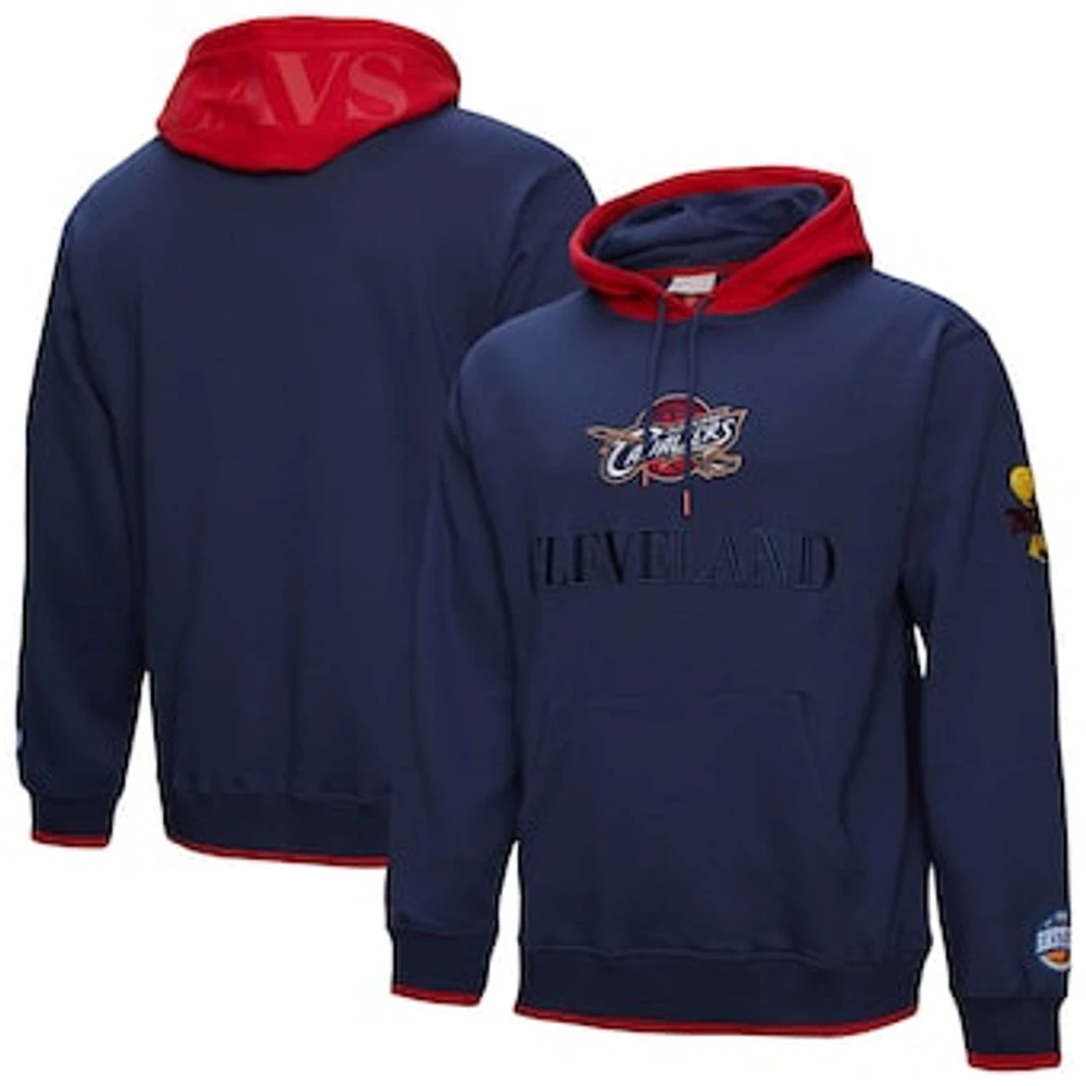 Men's Mitchell & Ness  Navy Cleveland Cavaliers Hardwood Classics Team OG 3.0 Pullover Hoodie