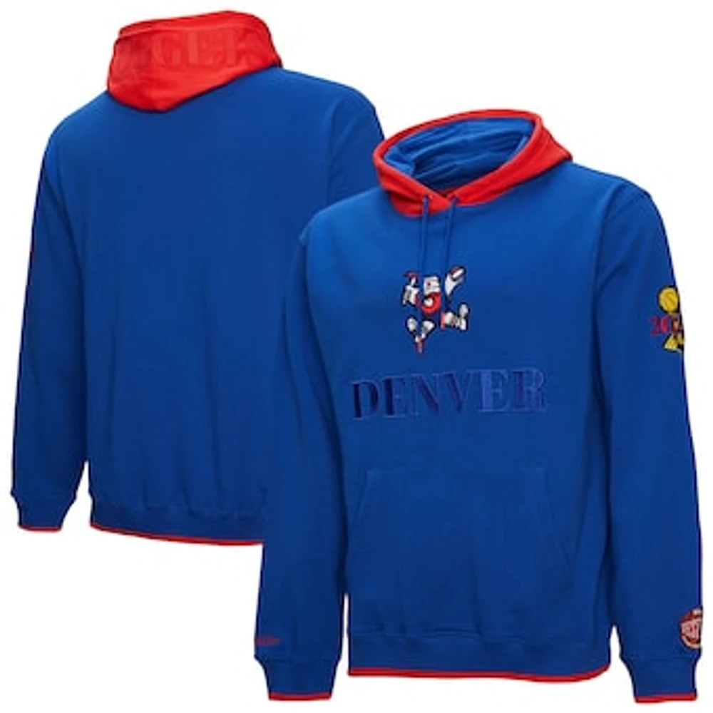 Men's Mitchell & Ness  Royal Denver Nuggets Hardwood Classics Team OG 3.0 Pullover Hoodie