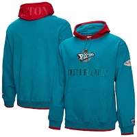 Men's Mitchell & Ness  Teal Detroit Pistons Hardwood Classics Team OG 3.0 Pullover Hoodie