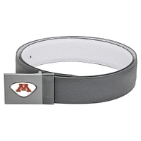 Grey Minnesota Golden Gophers Reversible Leather Belt