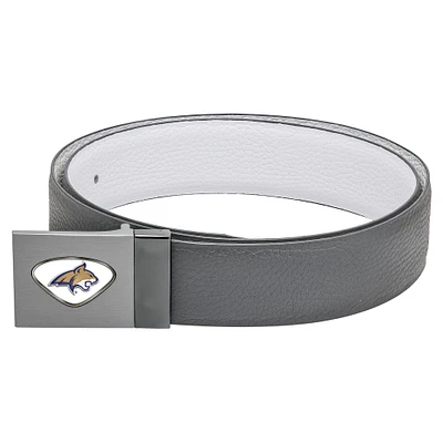 Grey Montana State Bobcats Reversible Leather Belt