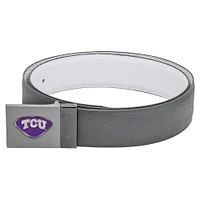 Grey TCU Horned Frogs Reversible Leather Belt