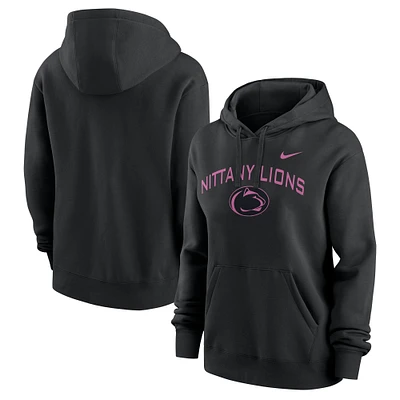 Women's Nike Black Penn State Nittany Lions Throwback Club Fleece Pullover Hoodie