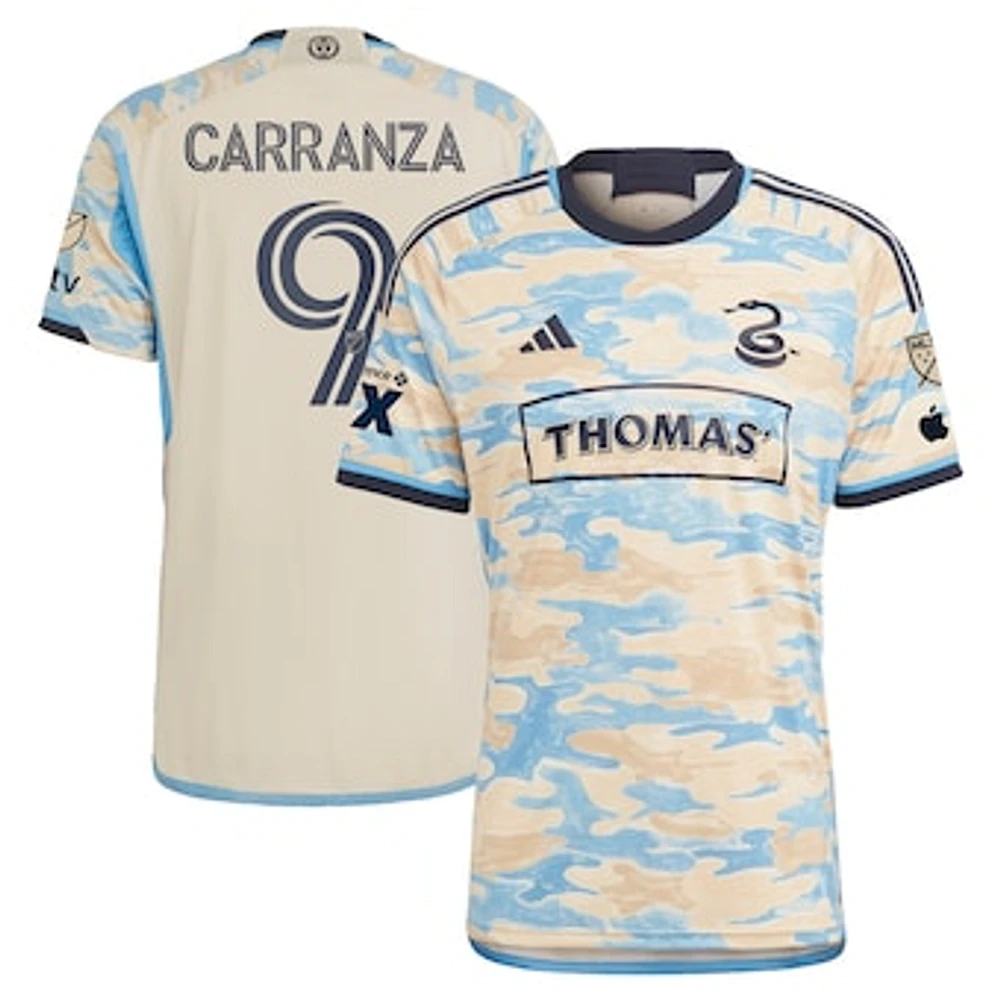 Men's adidas Julian Carranza Tan Philadelphia Union 2024 Authentic Secondary Player Jersey