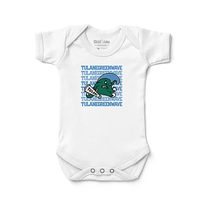 Newborn & Infant Chad Jake White Tulane Green Wave Retro Bodysuit