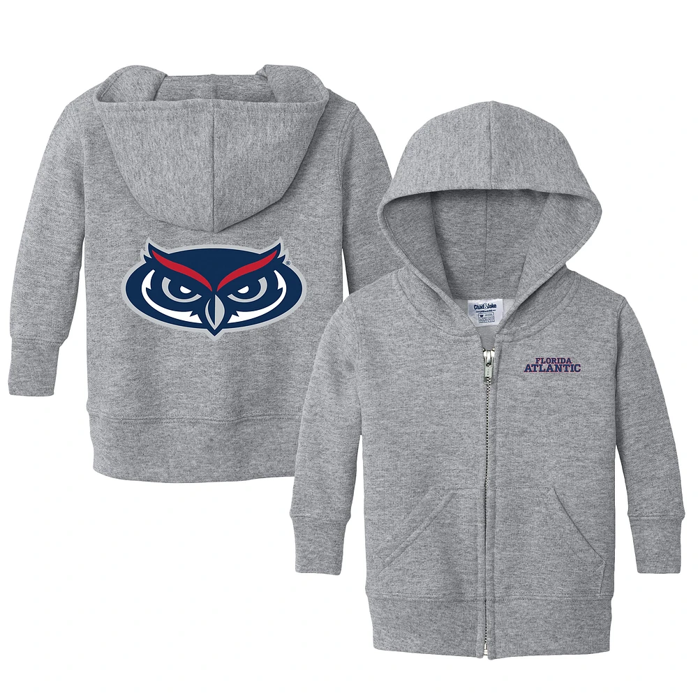 Toddler Chad & Jake Heather Gray Florida Atlantic Owls Logo Full-Zip Hoodie Jacket