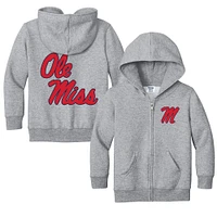 Toddler Chad & Jake Heather Gray Ole Miss Rebels Logo Full-Zip Hoodie Jacket